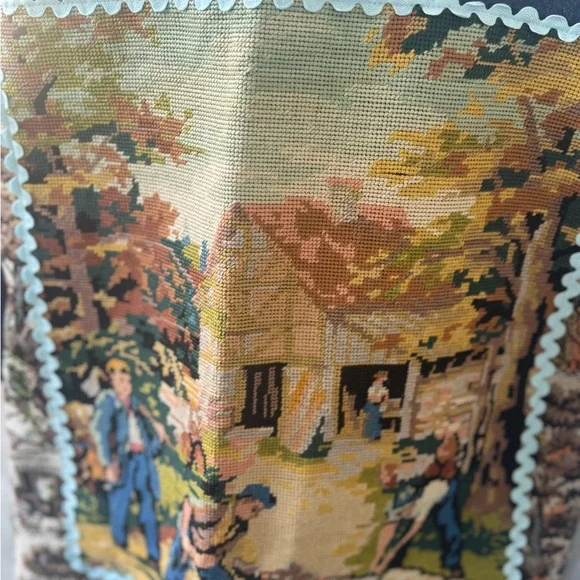 “Vintage Handmade Tapestry Duster Jacket – One Size Statement Coat Boho Artsy” - Picture 3 of 4